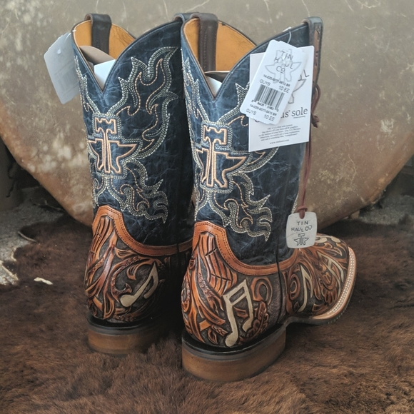 TIN HAUL "Country Sound" cowboy boots Neon Lights Sole NWT sz 10EE new in box - Picture 5 of 16